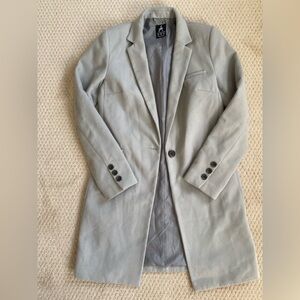 Gray Longline Blazer Coat